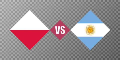 Poland vs Argentina flag concept. Vector illustration.