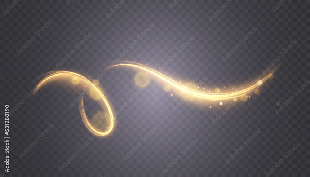 Aufkleber Glowing shiny abstract curved lines. Curve light effect. Futuristic light energy movement effect.	
