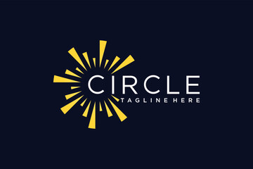 spark sun circle logo design template
