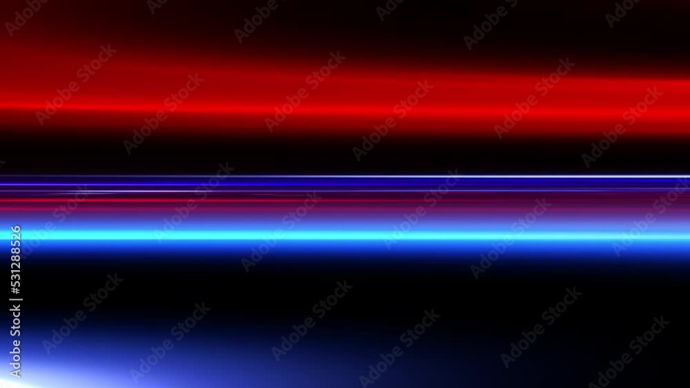 Wall mural abstract animation of colorful light horizontal lines wave on the black background. futuristic abstr
