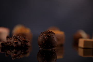Pralinen im Studio fotografiert
