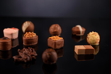Pralinen im Studio fotografiert
