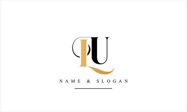 UL, LU, U, L abstract letters logo monogram