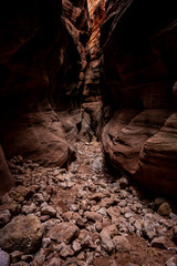 Small Rocks Fill The Trail of Buckskin Gulch
