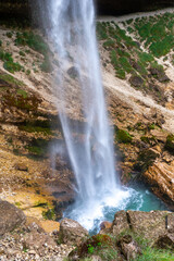 Fototapeta na wymiar The beautiful Pericnik waterfall in the Julian Alps, Slovenia. Triglav National Park.