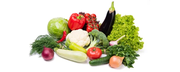 Crédence de cuisine en verre imprimé Légumes frais variety of fresh and ripe vegetables isolated on white. healthy vitamin