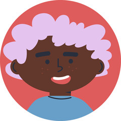 Little boy avatar vector. Funny cartoon kids characters. Happy kids Profile icons. Icons for games, online communities, web forums. Vector illustration in flat cartoon style