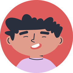 Little boy avatar vector. Funny cartoon kids characters. Happy kids Profile icons. Icons for games, online communities, web forums. Vector illustration in flat cartoon style