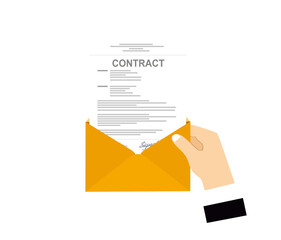 Contract agreement  flat business illustration