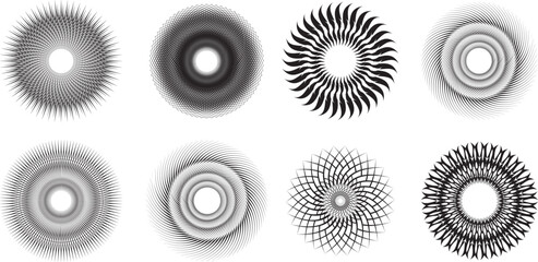 Creative vector illustration of the hypnotic psychedelic spiral. Art design radial rays, twirl, twisted, sunburst, vortex. Abstract concept graphic element. Comic effect.