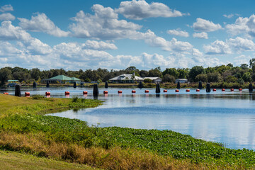 Fototapeta premium View of Caloosahatchee river from Franklin Locks