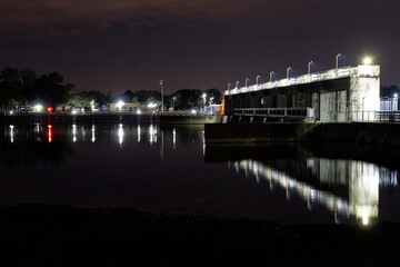 Fototapeta na wymiar Night Reflection of Franklin Locks