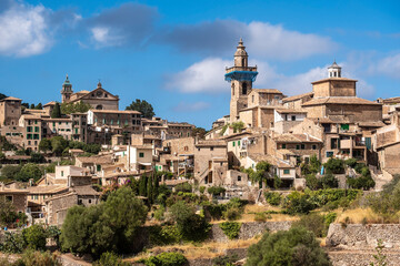 Fototapeta na wymiar Valldemossa overall view of the town, Majorca, Balearic Islands, Spain