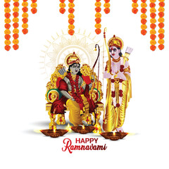 Vector illustration of lord rama for happy ram navami celebration