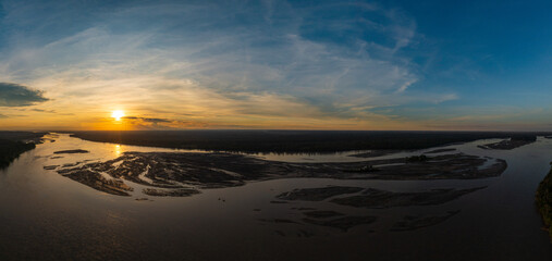 Fototapeta na wymiar Sunset at the Napo River, Amazonia, Ecuador
