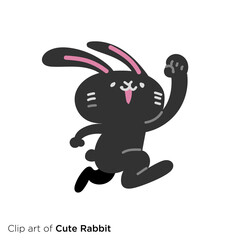 ウサギのキャラクターイラストシリーズ　「ジャンプ」