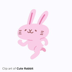 ウサギのキャラクターイラストシリーズ　「走る」