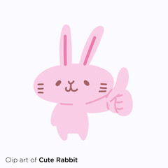 ウサギのキャラクターイラストシリーズ　「グッドサイン」