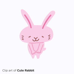 ウサギのキャラクターイラストシリーズ　「ありがとう」