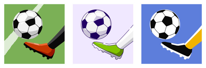 Foot and ball. Soccer football concept