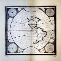 Antique map of the Americas, symbol of world exploration