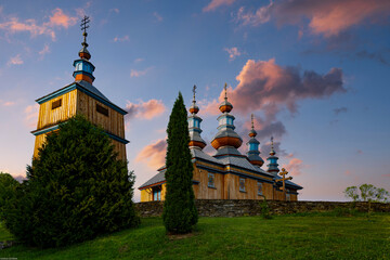 church and orthodox church in Bieszczady.