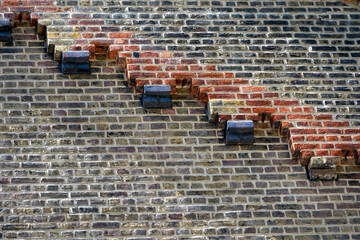 Detail of a pattern on a brick wall, close up, use as a background