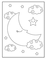Moon coloring pages