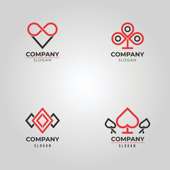 Poker minimalist logos