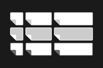 Fototapeta premium Set of Peeled Corner Rectangle Sticker Vector Design Graphic Template EPS 10