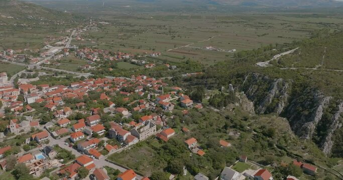 Aerial shot of the Drnis, Croatia