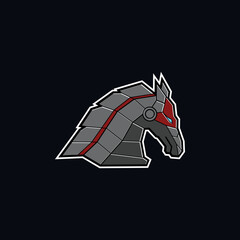 
Iron horse head mascot design