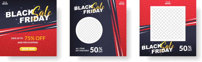 black friday sale banner for social media post template