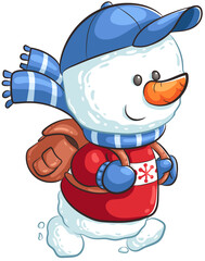 Niedlicher kleiner Schneemann - Vektor-Illustration