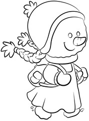 Niedliches Schneemädchen - Vektor-Illustration