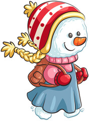 Niedliches Schneemädchen - Vektor-Illustration