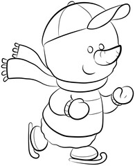 Niedlicher kleiner Schneemann - Vektor-Illustration