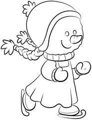 Obraz premium Niedliches Schneemädchen - Vektor-Illustration