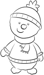 Niedlicher kleiner Schneemann - Vektor-Illustration