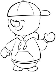 Niedlicher kleiner Schneemann - Vektor-Illustration