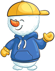 Niedlicher kleiner Schneemann - Vektor-Illustration