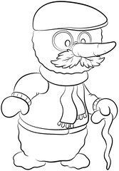 Niedlicher Schneemann - Vektor-Illustration