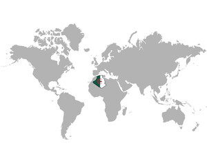 Fototapeta na wymiar アルジェリアの地図