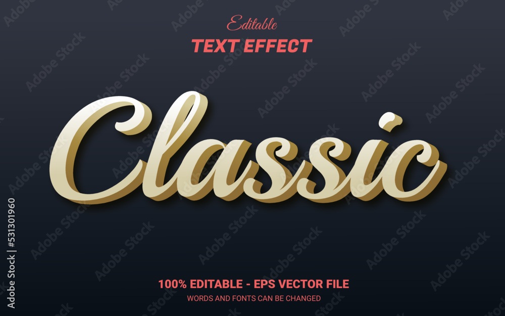 Canvas Prints classic editable 3d text effect