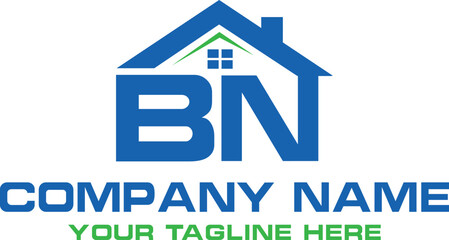 BN-letter-initial-Construction-home-real-estate-building-property-monogram-logo-design