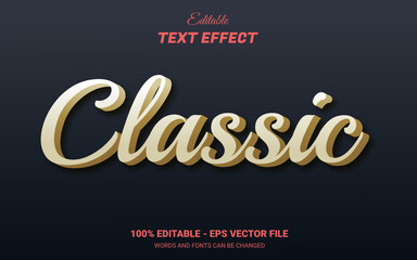 classic editable 3d text effect