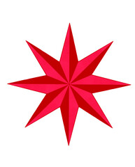 Obraz premium Christmas red star isolated on white