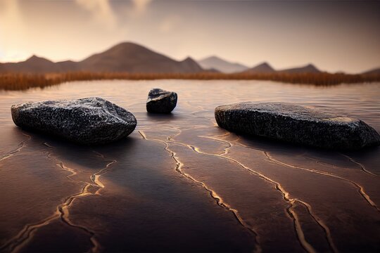An illustration of sailing stones found in USA, Buoyant force