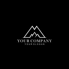 M Letter - Mountain Logo Design Vector