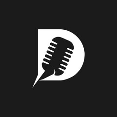 D Letter Podcast Logo Vector